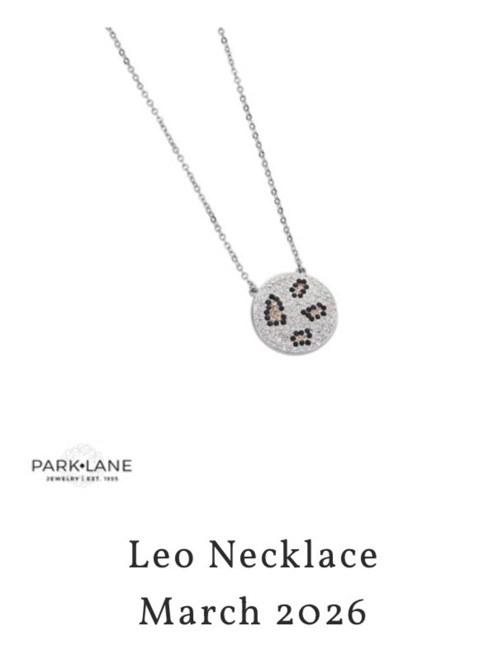 Park Lane Leo Silver Necklace with Black Accents & Earring Set